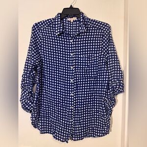 Grand & Greene Navy and White Gingham Shirt